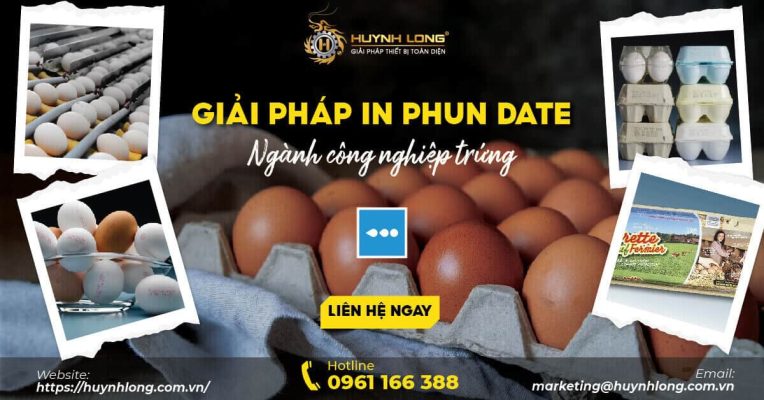 Giải pháp in phun date ngành công nghiệp trứng